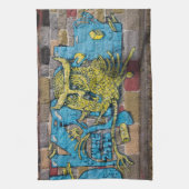 Funky Fantasy Horned Owl Graffiti Theedoek (Verticaal)