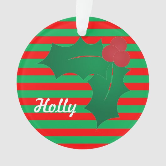 Funky Festive Holly Ornament (voorkant)