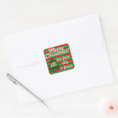 Funky Festive Tree-aangepast Vierkante Sticker (Envelop)