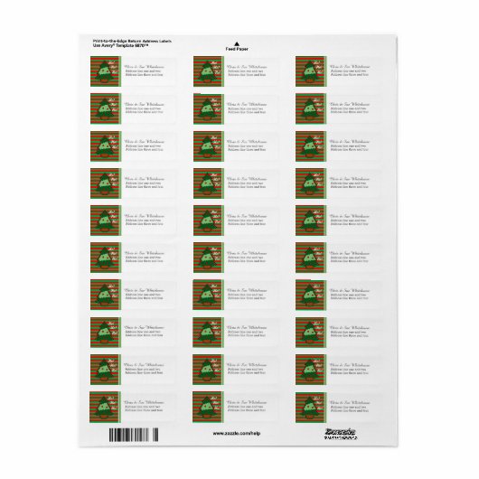 Funky Festive Tree Custom Etiket (Full Sheet)