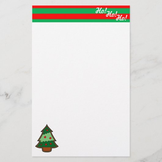 Funky Festive Tree en Elf Stripes Briefpapier (Voorkant)