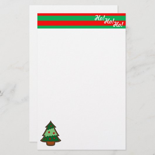 Funky Festive Tree en Elf Stripes Briefpapier (Voorkant / Achterkant)