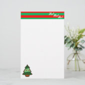 Funky Festive Tree en Elf Stripes Briefpapier (Staand voorkant)