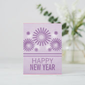 Funky Fireworks Carte Postale Nouvel An, Violet (Debout devant)