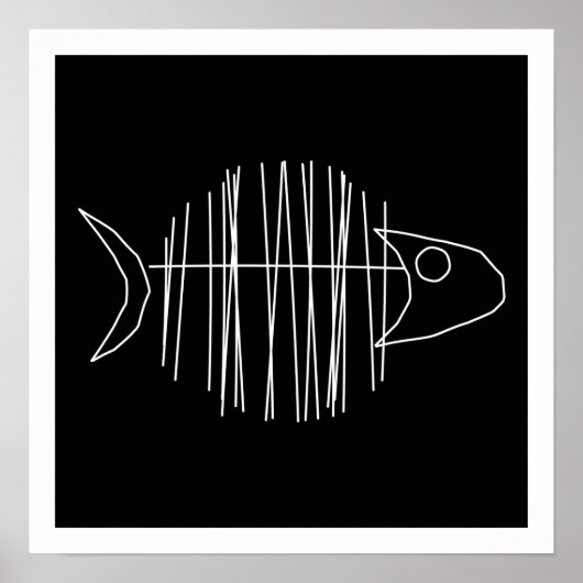 Funky Fish - B & W Poster (Voorkant)