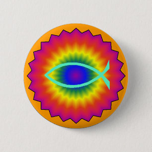 Funky Fish Eye Christelijke Button