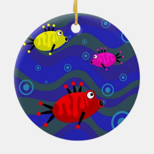Funky Fish Keramisch Ornament (Achterkant)