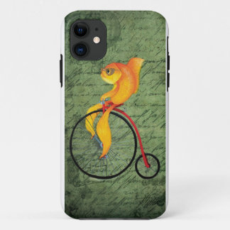 Funky Fish op een Penny Farthing iPhone 11 Hoesje