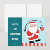 Funky Fishing Christmas Holiday Carte postale (Devant / Derrière)