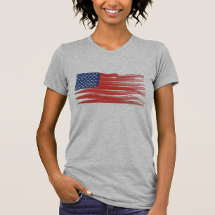 Funky Flag USA artsy flag America twisted flag art T-shirt