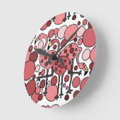 Funky Flamingo Art Ronde Klok (Hoek)