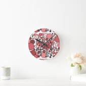 Funky Flamingo Art Ronde Klok (Huis)