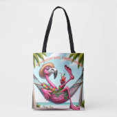 Funky Flamingo Beach Draagtas (Voorkant)
