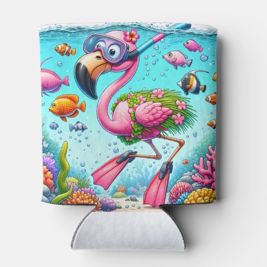 Funky Flamingo Blijf gehydrateerd Mijn vriend Blikjeskoeler (Achterkant)