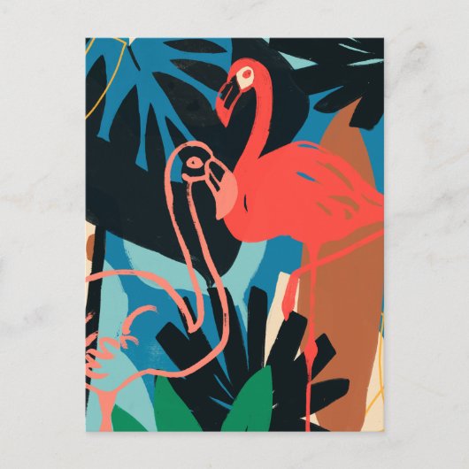 Funky Flamingo Briefkaart (Voorkant)