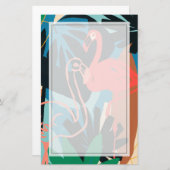 Funky Flamingo Briefpapier (Voorkant / Achterkant)