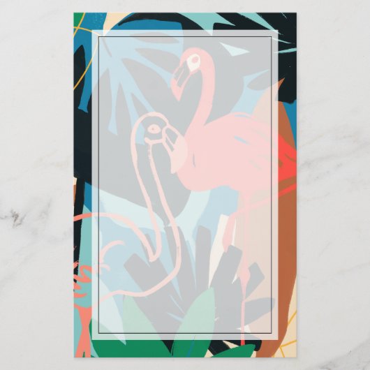 Funky Flamingo Briefpapier (Voorkant)