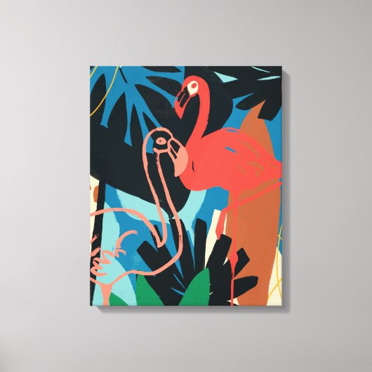 Funky Flamingo Canvas Afdruk (Voorkant)