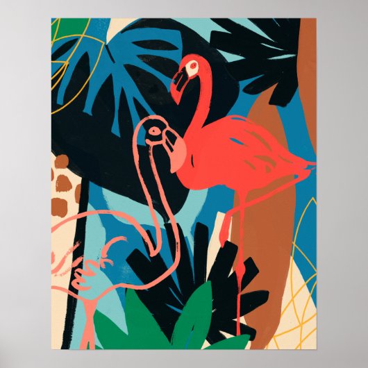 Funky Flamingo Poster (Voorkant)