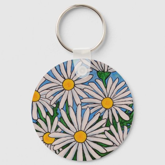 Funky Floral Daisy Sleutelhanger (Voorkant)