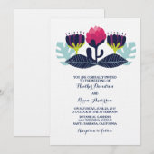 Funky Floral Faire-part de mariage (Devant / Derrière)