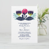 Funky Floral Faire-part de mariage (Debout devant)