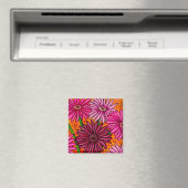 Funky Floral Gerber Daisy Magnet Magneet (Insitu (Vaatwasser))