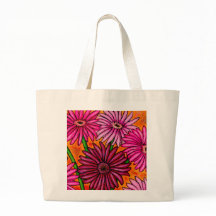 Funky Floral Gerbera Daisy Canvas tas