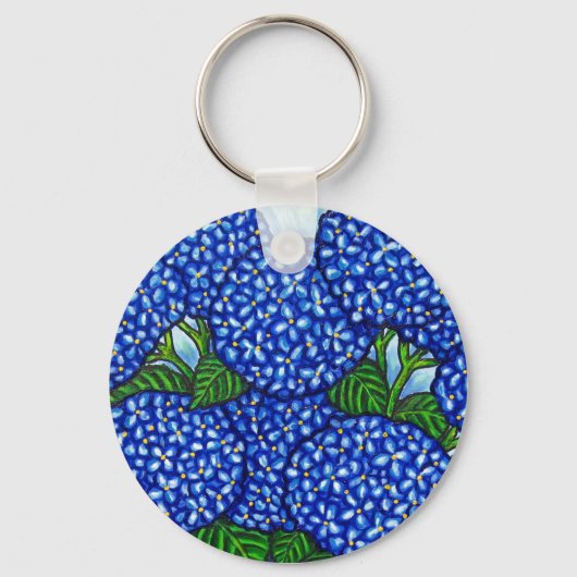 Funky Floral Hydrangea Sleutelhanger (Voorkant)