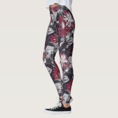 Funky floral in bold red and black leggings (Links)