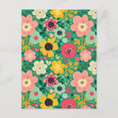 Funky Floral Pattern Briefkaart (Voorkant)