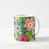 Funky Floral Pattern Koffiemok (Voorkant rechts)