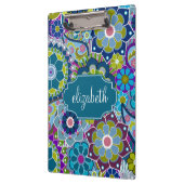 Funky Floral Pattern met aangepaste naam Klembord (Links)