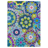 Funky Floral Pattern met aangepaste naam Klembord (Achterkant)