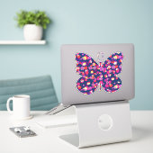 Funky  Floral Pattern Sticker (Laptop op bureau)