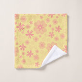 Funky Floral Retro Pattern Bath Towel Set Bad Handdoek (Wasdoekje)