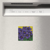 Funky Floral Violet Magnet Magneet (Insitu (Vaatwasser))
