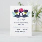 Funky Floral Wedal Card RSVP Card (Debout devant)