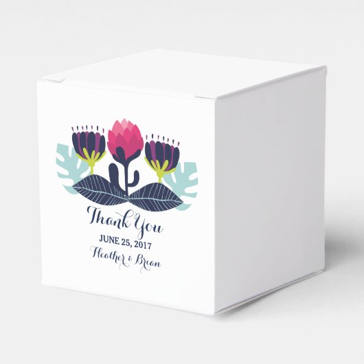 Funky Floral Wedding Favor Boxes Bedankdoosjes (Voorkant Zijde)