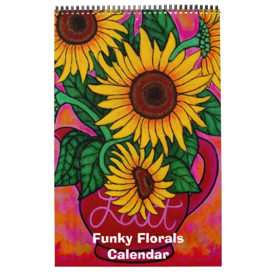 Funky Florals kalender met één pagina (Hoes)