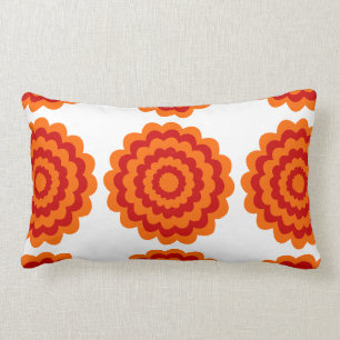 Funky Flower in Oranje en Red. Kussen