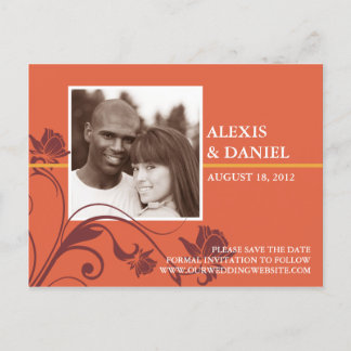 Funky Flower Photo Save the Date Briefkaart