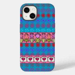 Funky Flowers and Hearts Case-Mate iPhone 14 Hoesje