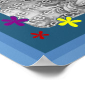 Funky Flowers Lijst Creëer Uw eigen foto Poster (Hoek)