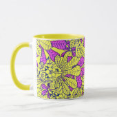 Funky  Flowers Paarse geel Mok Cup (Links)
