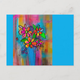 Funky Flowers Postcard Briefkaart