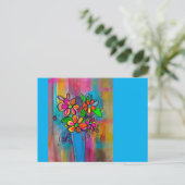 Funky Flowers Postcard Briefkaart (Staand voorkant)