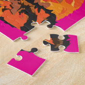 Funky Fox in roze Legpuzzel (Zijkant)