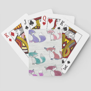 Funky Foxes Pattern Pokerkaarten