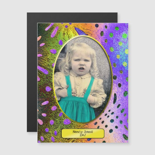 Funky, Fractal, Abstract ovaal fotoLijst (Voorkant / Achterkant)